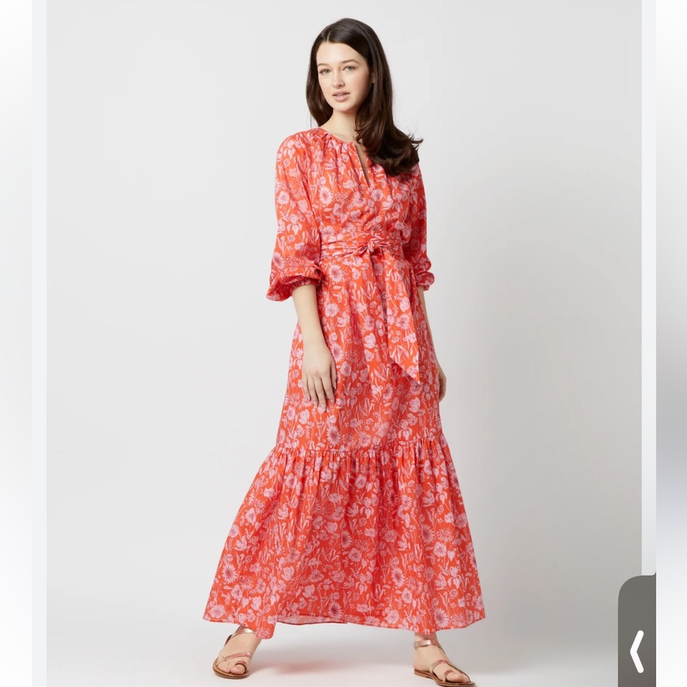 ANN MASHBURN Red Floral Maxi Dress